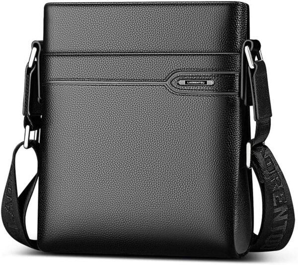 LAORENTOU Men's Genuine Leather Shoulder Bag, Business Crossbody Bag for Men Messenger Bags Leather Purse Men's Side Bags